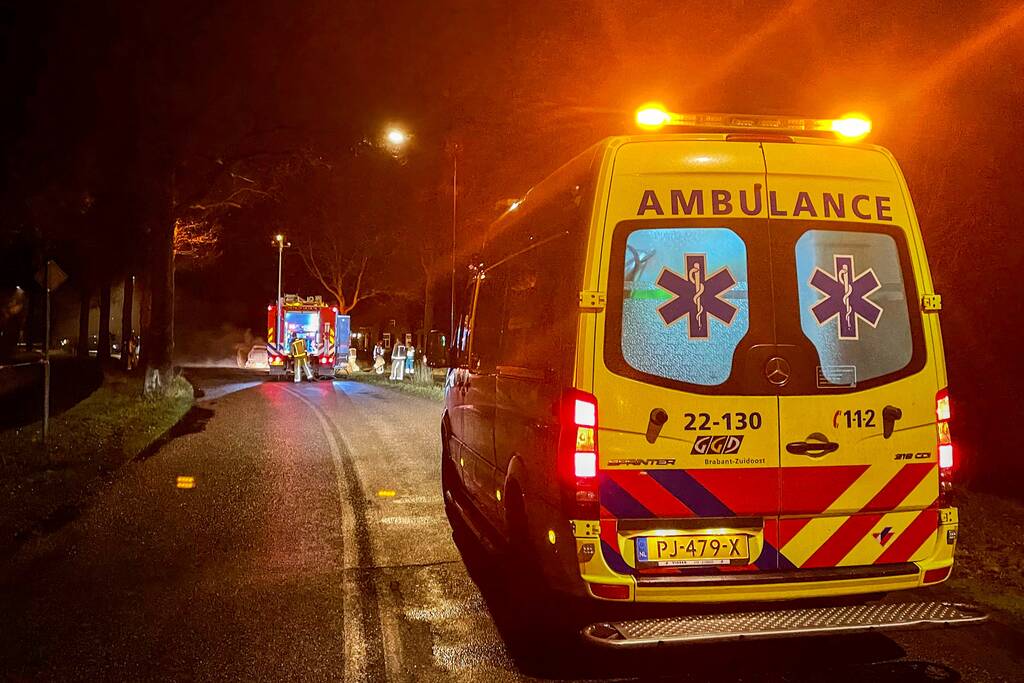 Auto met lachgas in brand bij ongeval