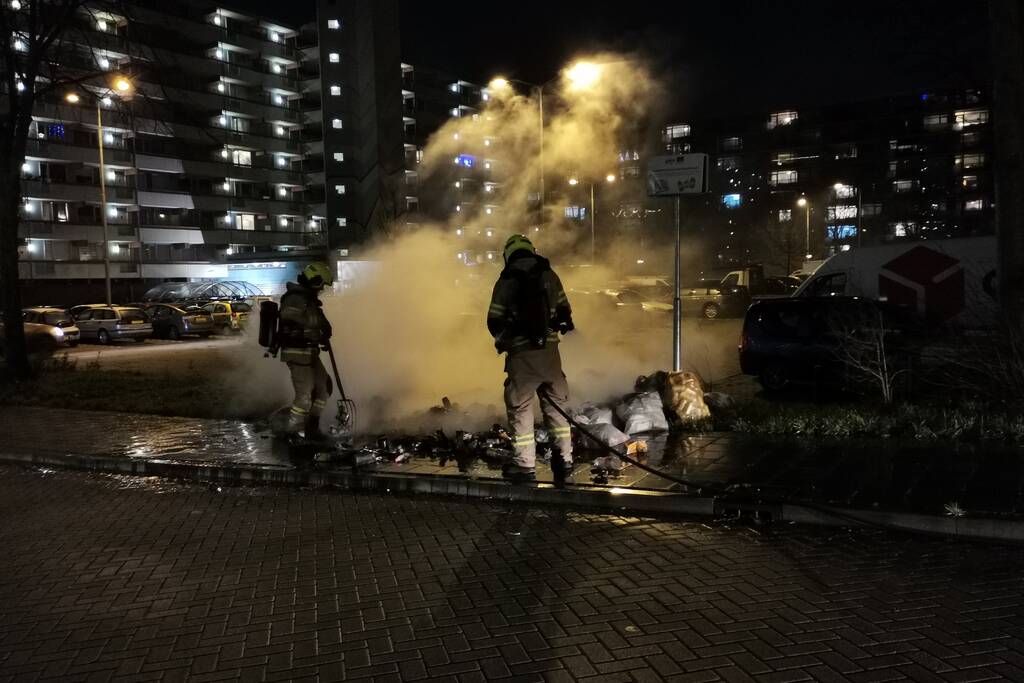 Afvalbrand snel geblust