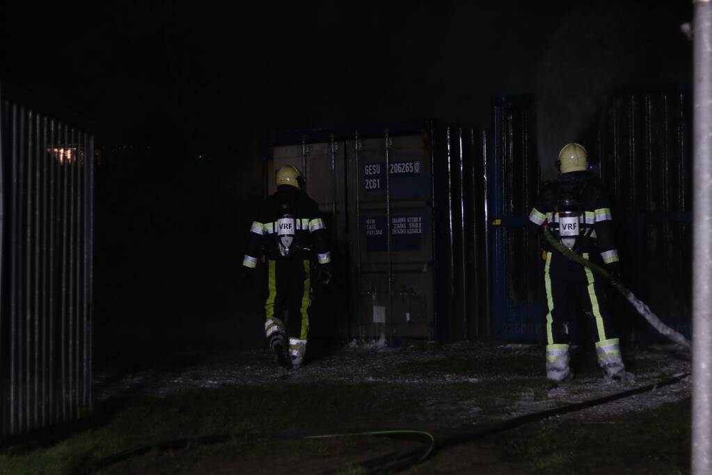 Brand in grote container