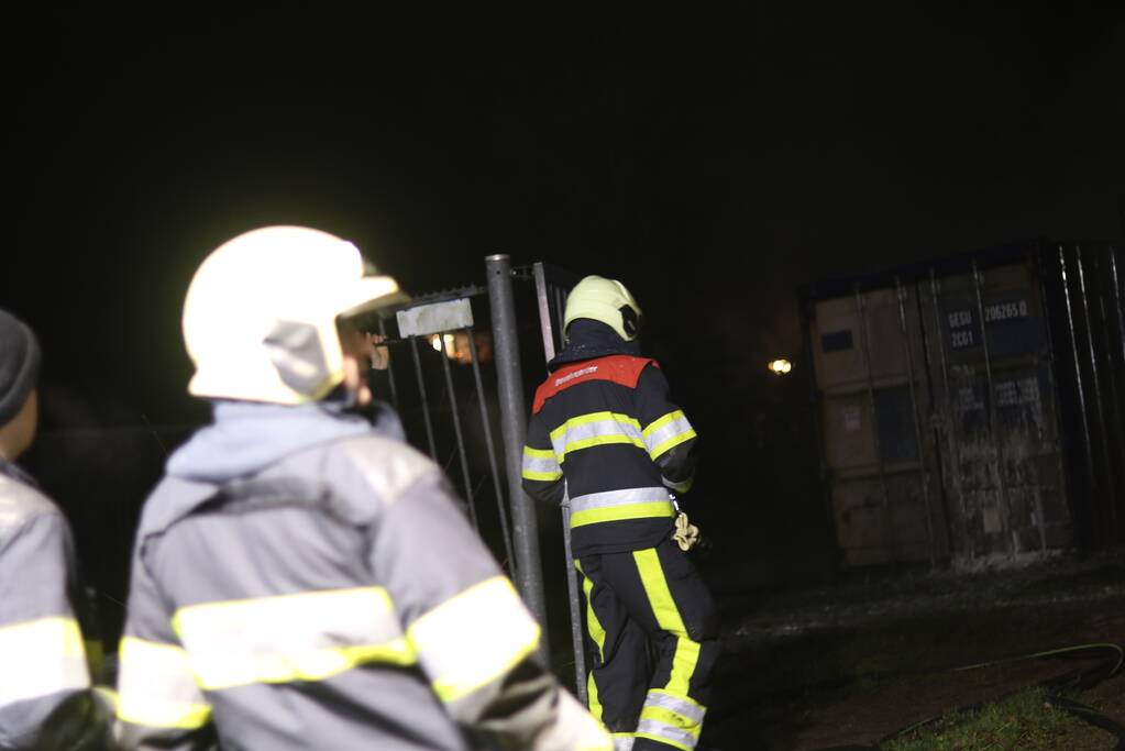Brand in grote container