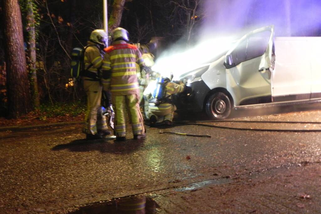 Bestelbus verwoest door brand