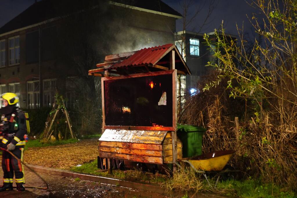 Gebouwbrand blijkt brandend reclamebord