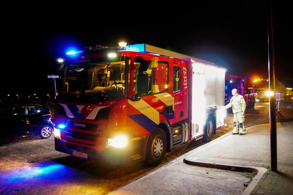 Deur opgebroken vanwege vlam in de pan