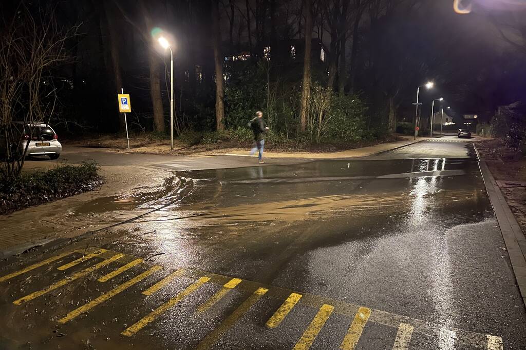 Stoep zakt weg door fors waterlek