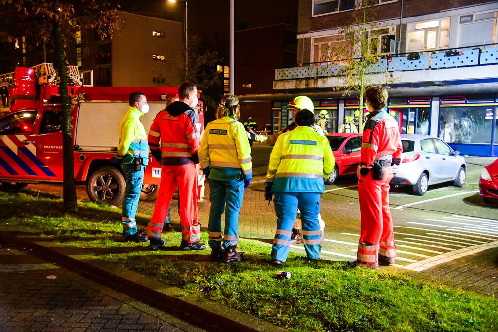 Brand na explosie in winkelpand