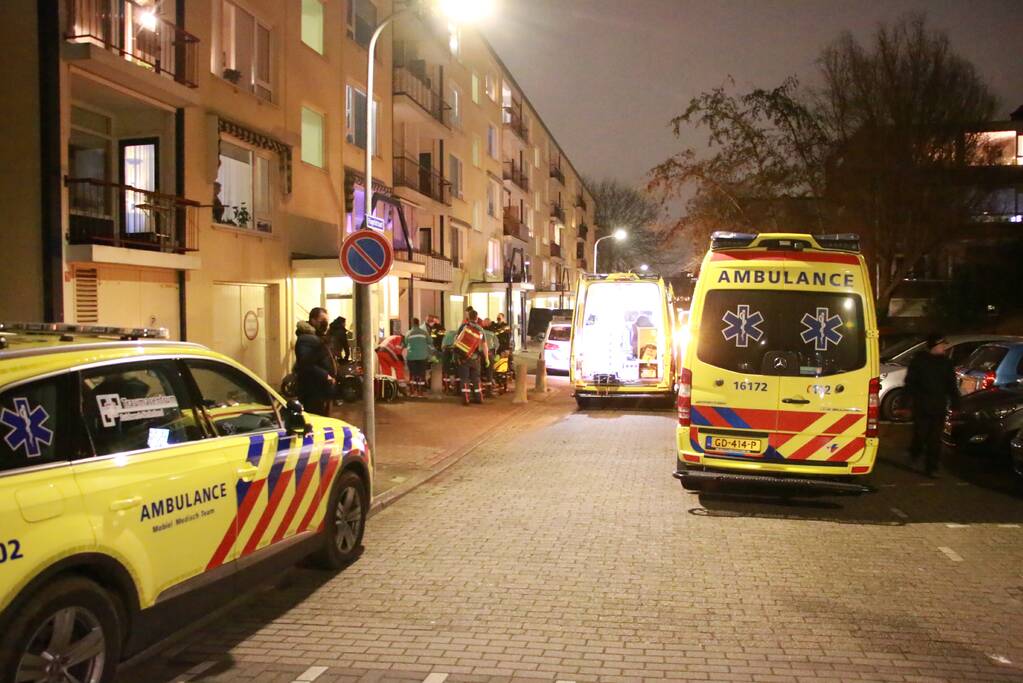 Persoon gewond na val van trap