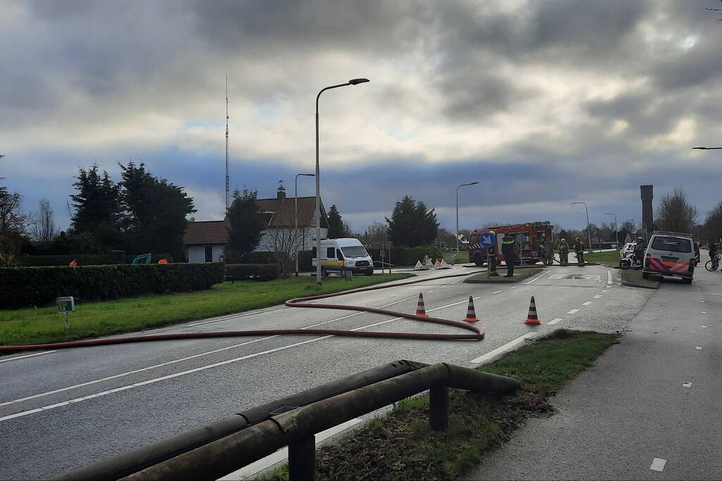 Straat afgezet door gaslek