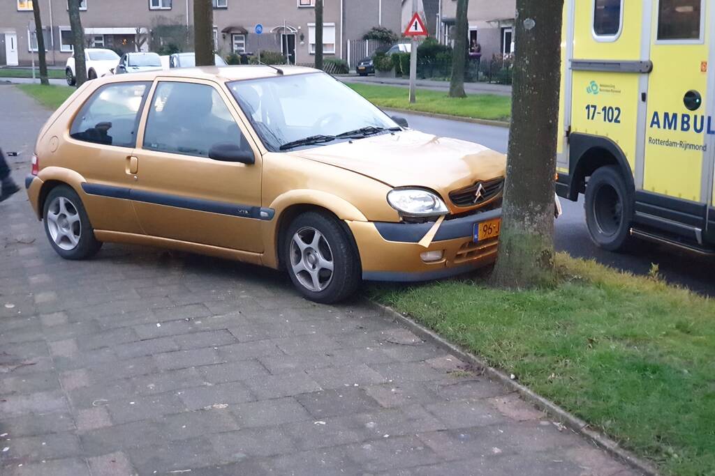 Bestuurder raakt macht over het stuur kwijt en ramt boom