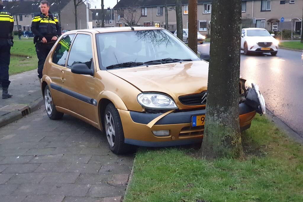 Bestuurder raakt macht over het stuur kwijt en ramt boom