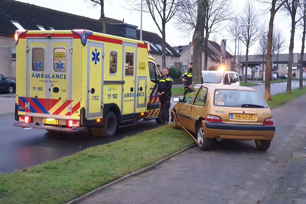 Bestuurder raakt macht over het stuur kwijt en ramt boom