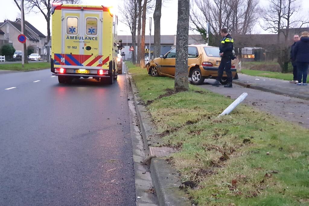 Bestuurder raakt macht over het stuur kwijt en ramt boom