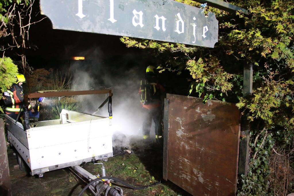 Veel rook bij brand in tuin