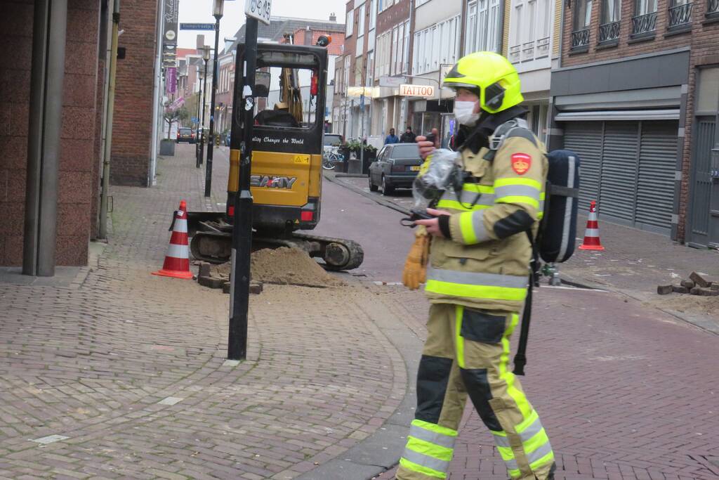 Gaslekkage in winkelstraat