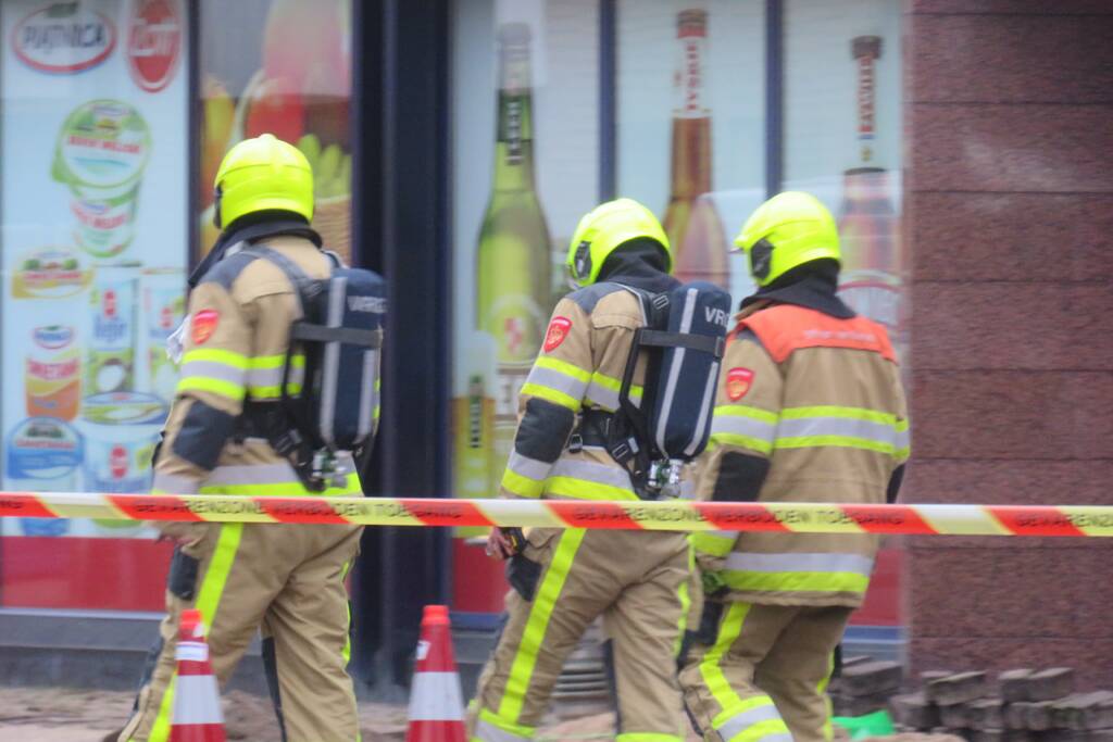 Gaslekkage in winkelstraat