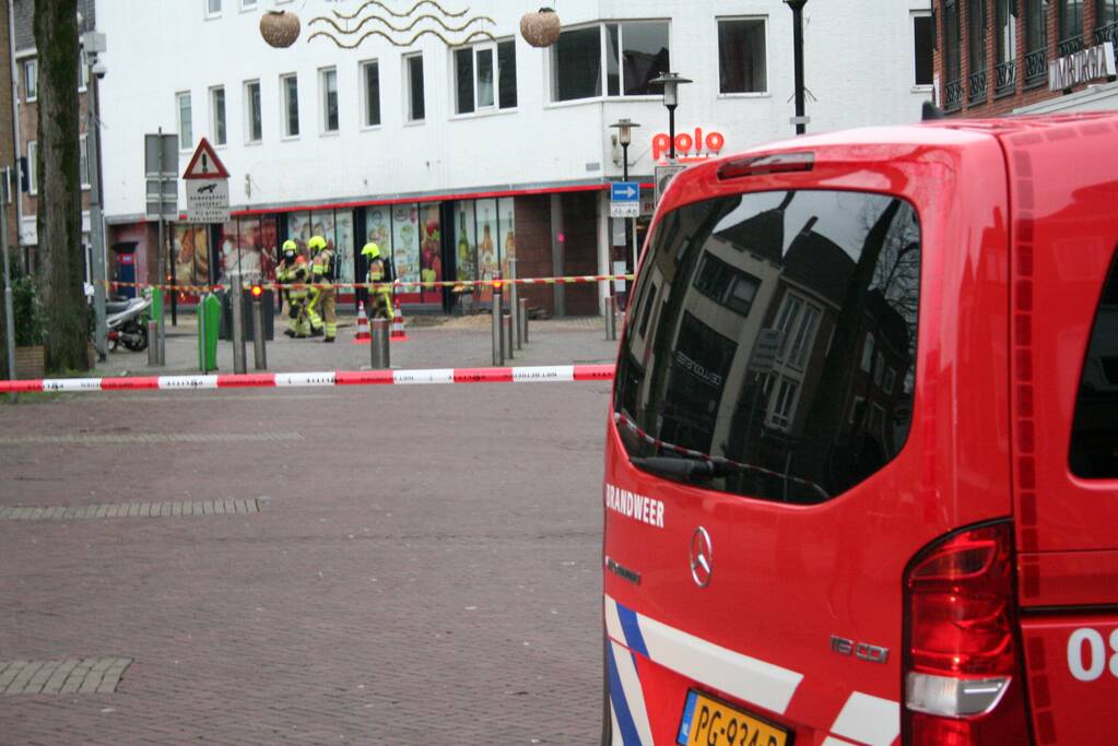 Gaslekkage in winkelstraat
