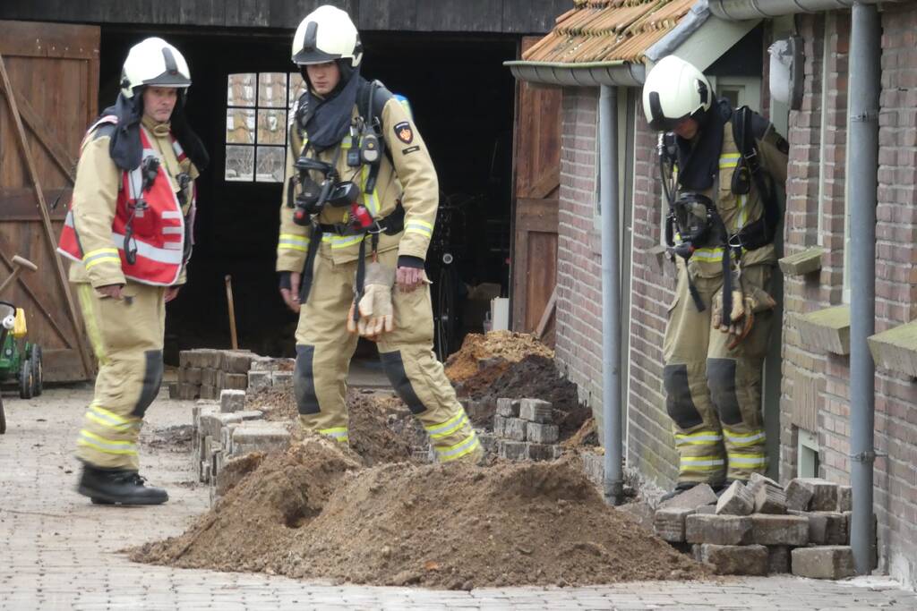 Gasleiding geraakt bij graafwerkzaamheden