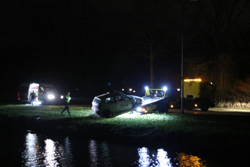 Auto geëindigd in het water