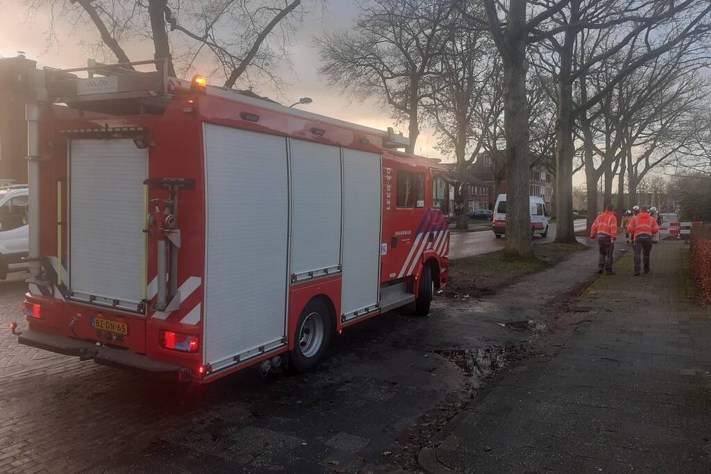 Gasleiding geraakt bij graafwerkzaamheden