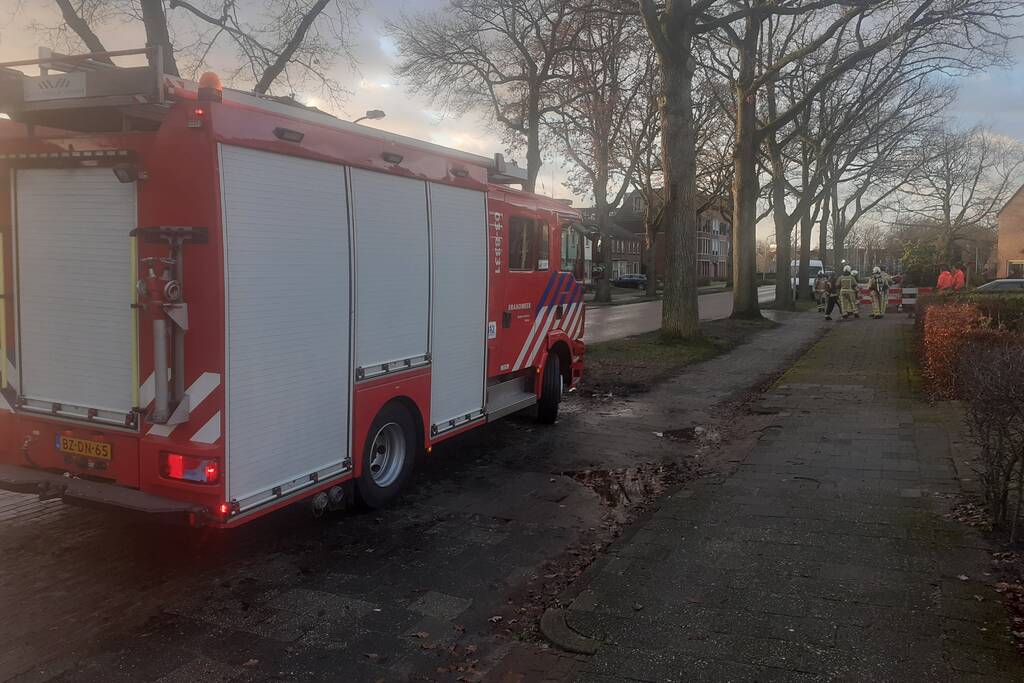 Gasleiding geraakt bij graafwerkzaamheden