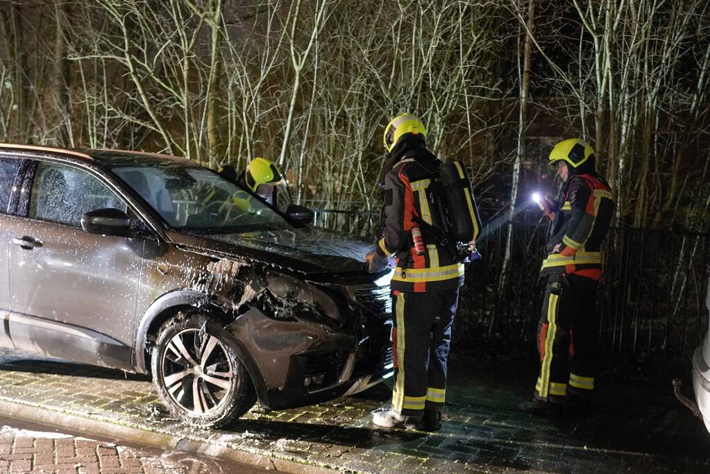 Geparkeerde auto vat vlam