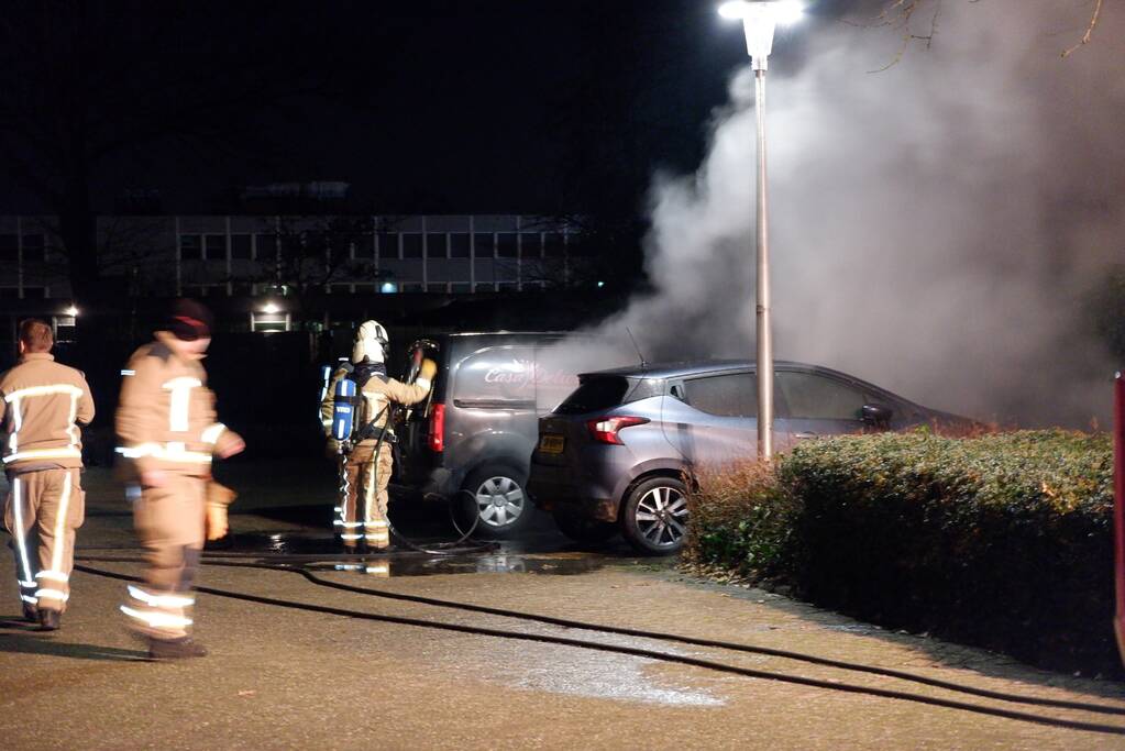 Auto verwoest door brand