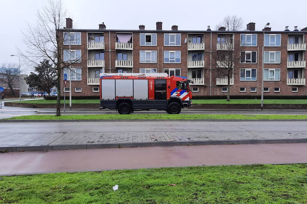 Grote brand in portiekflat