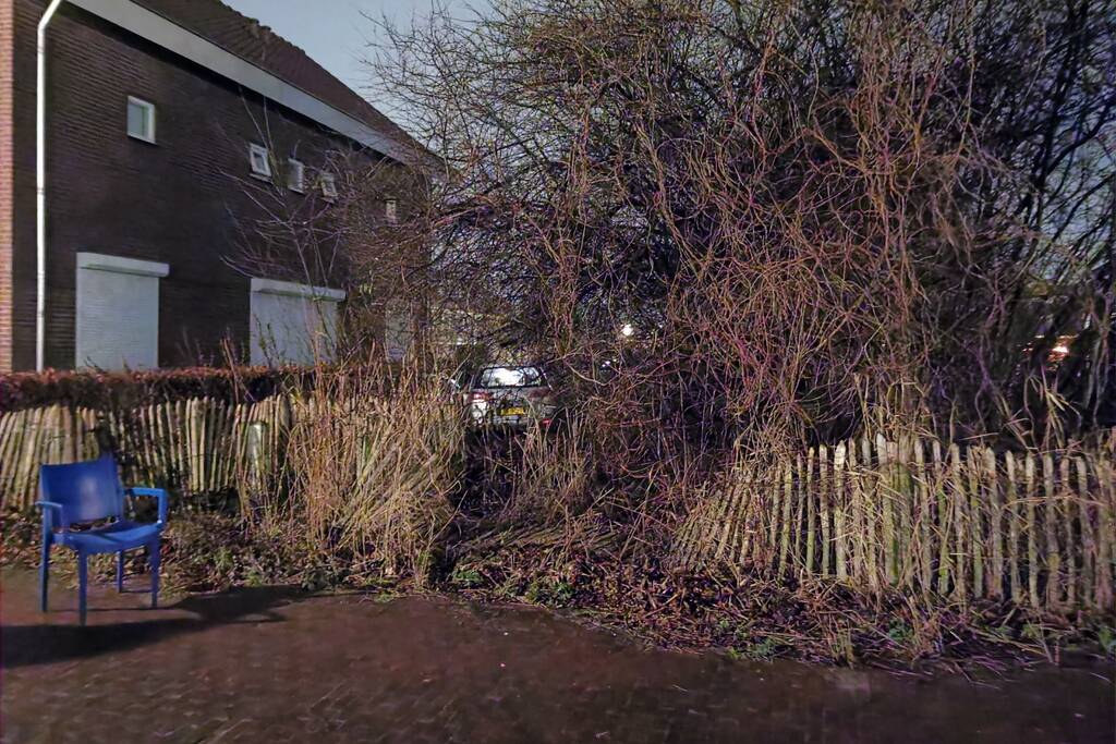 Bestuurster schiet met auto in plantsoen