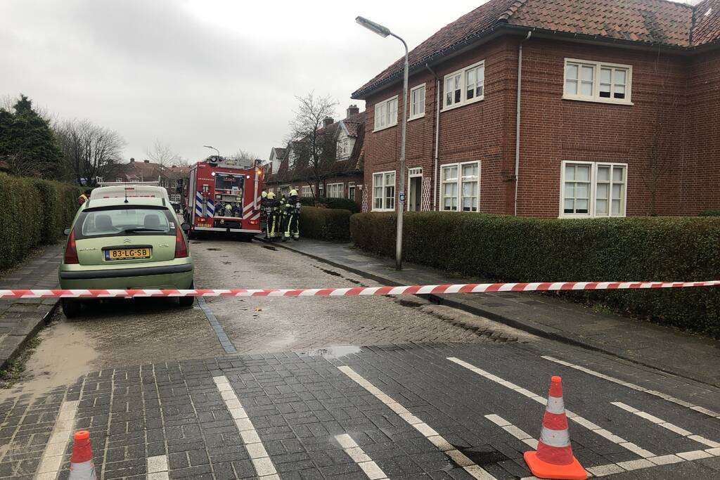 Straat afgesloten na gaslekkage in woning