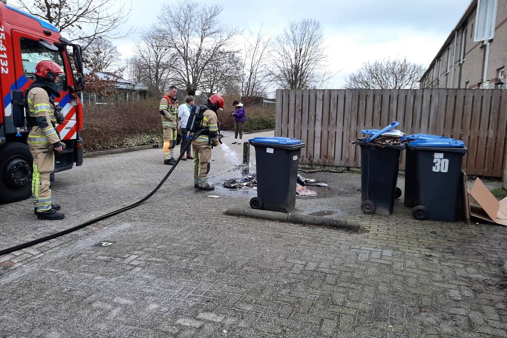 Kliko met papier gaat in vlammen op