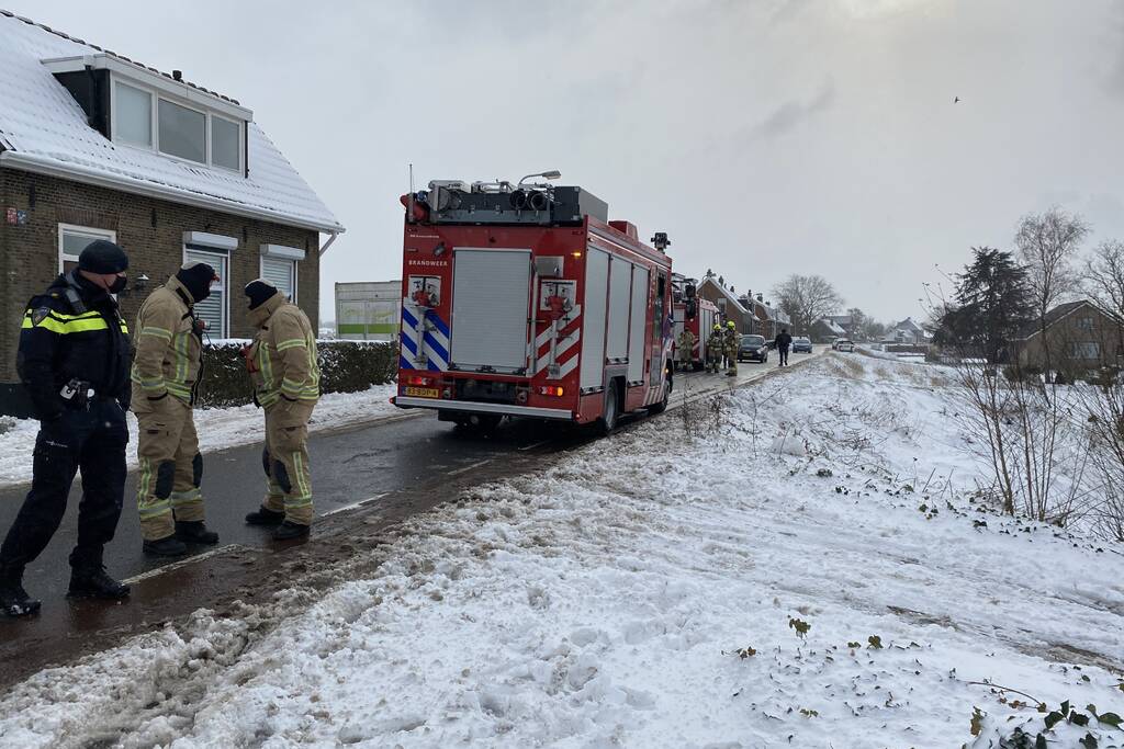Brand in schoorsteen van woning