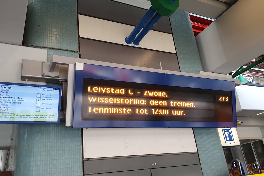 Minder treinen door wisselstoring