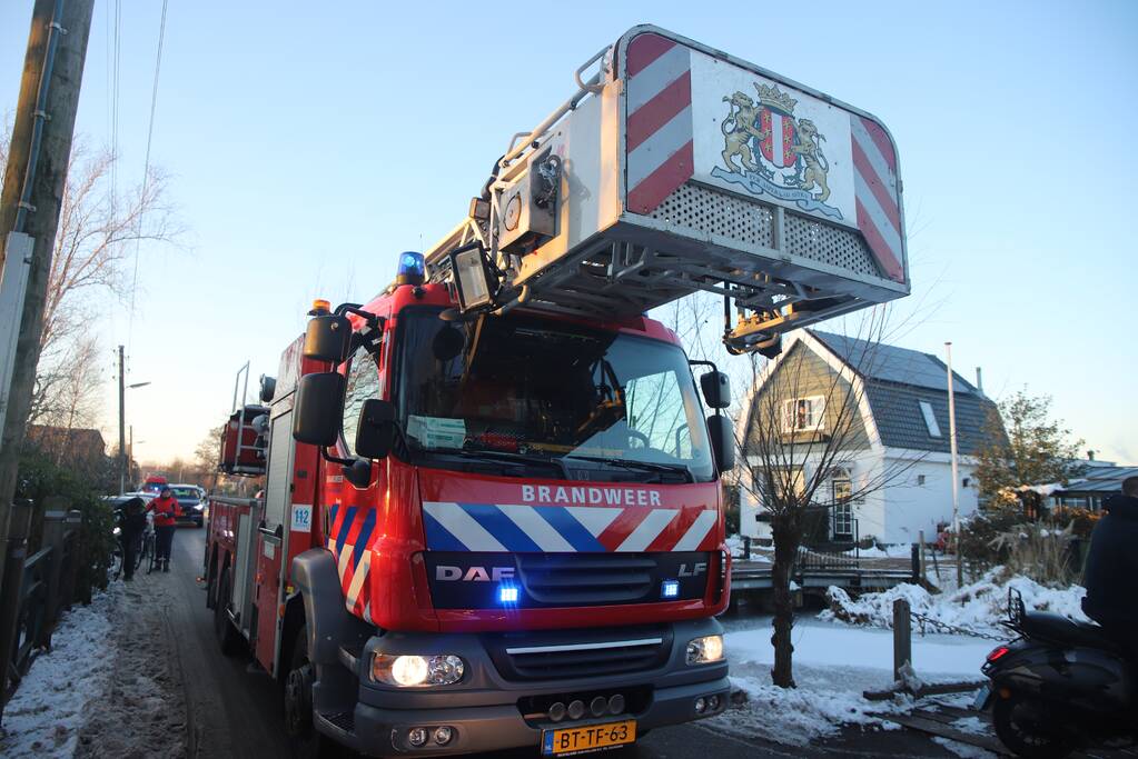 Schaatser zakt door dunne ijs