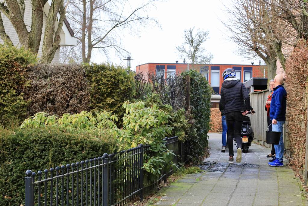 Tuinheg in brand gestoken