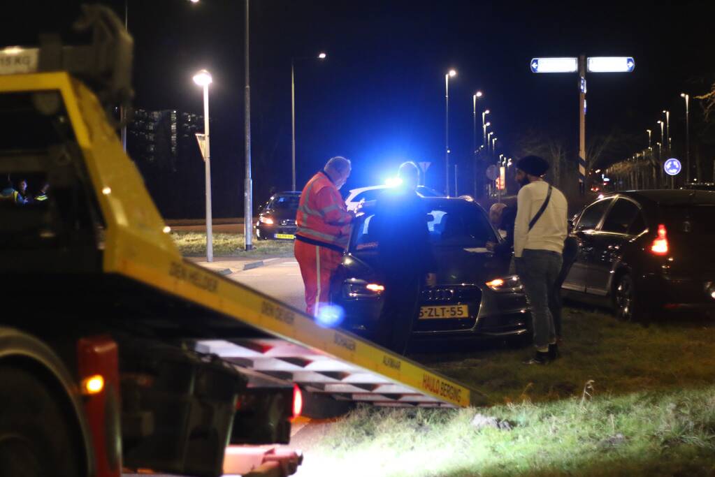 Schade bij ongeval op rotonde