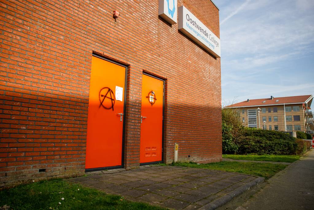 Meerdere objecten beklad met Anarchisme-symbolen