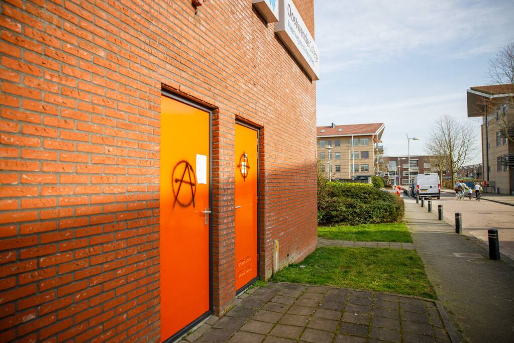 Meerdere objecten beklad met Anarchisme-symbolen