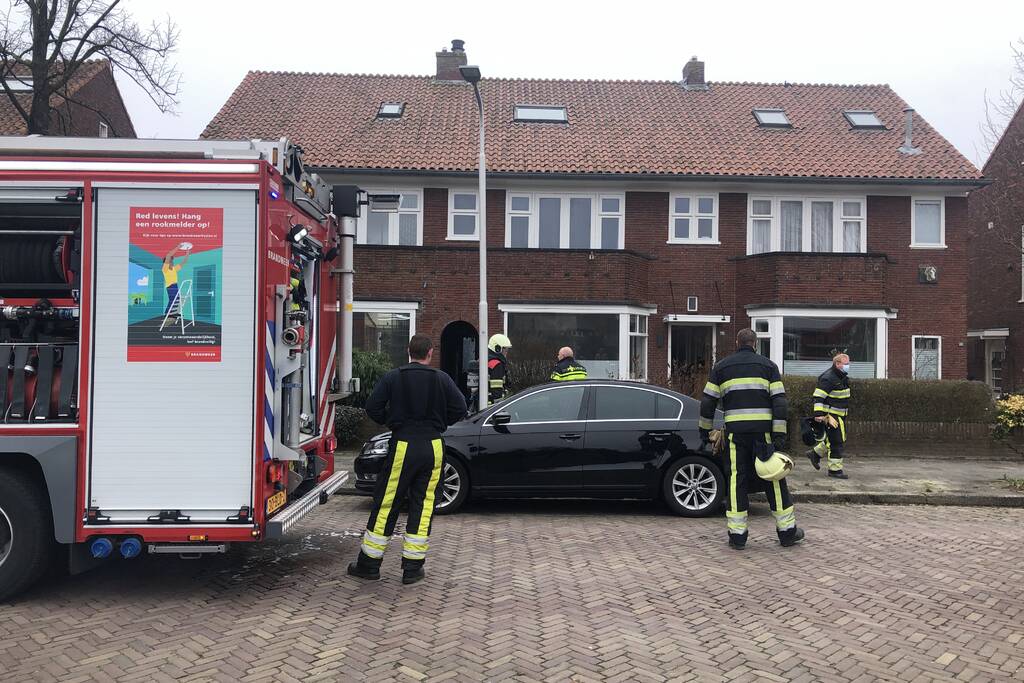 Brand achter woning