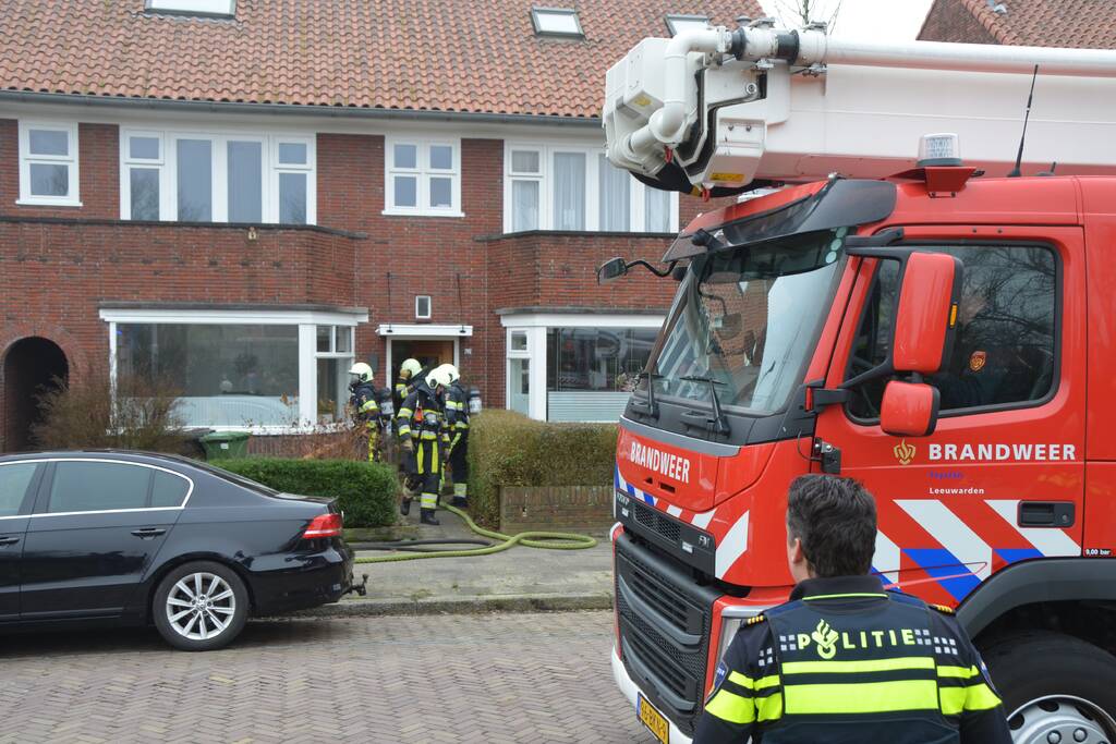 Brand achter woning