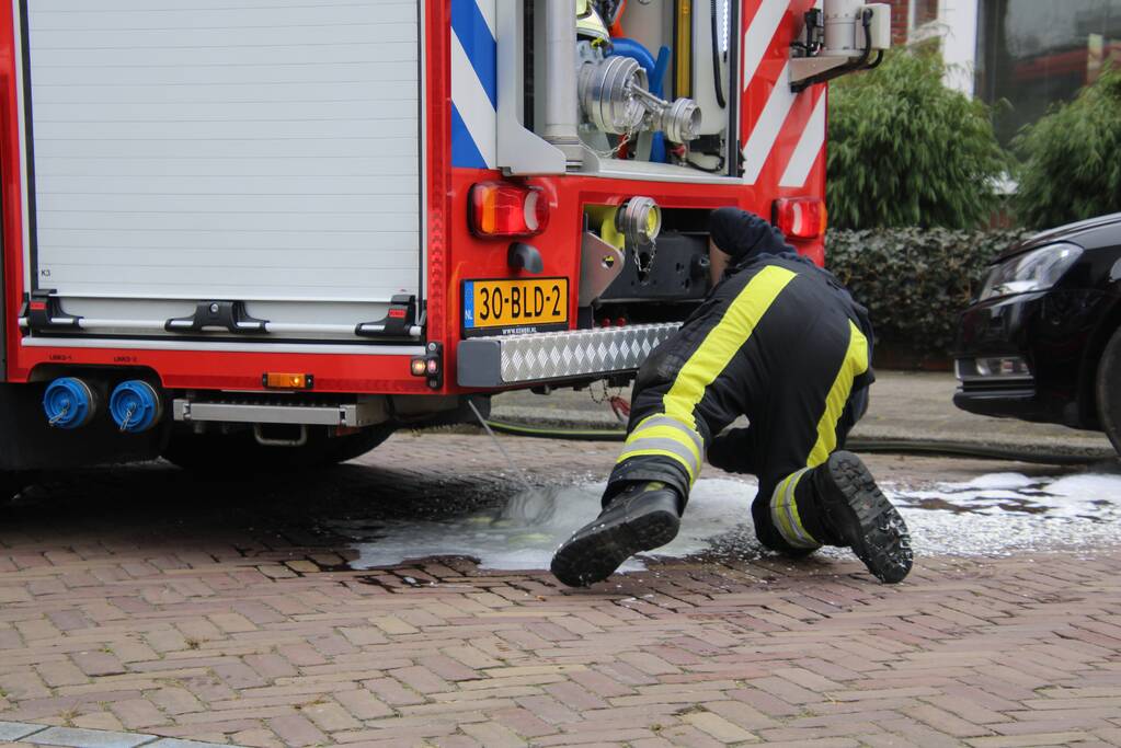 Brand achter woning