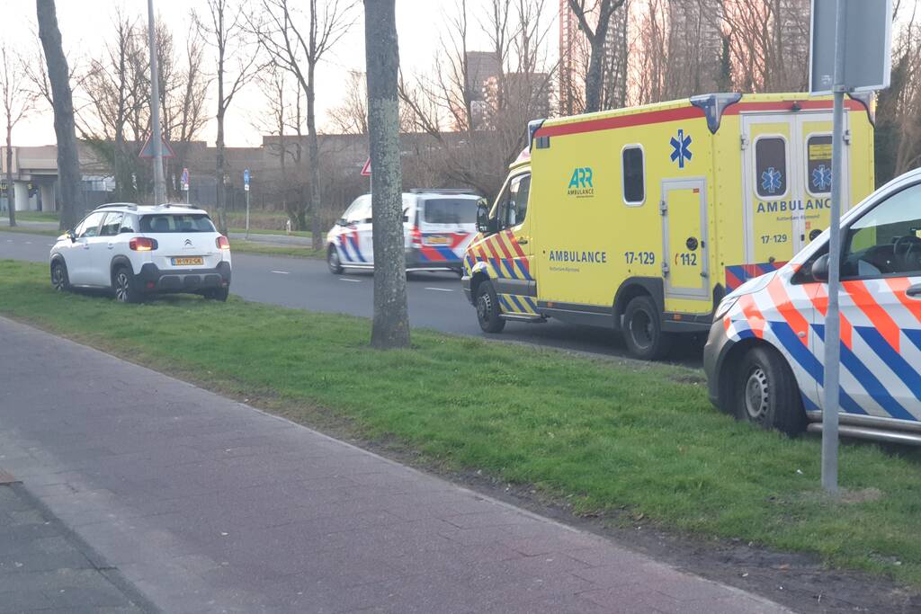 Personenauto komt tot stilstand tegen boom
