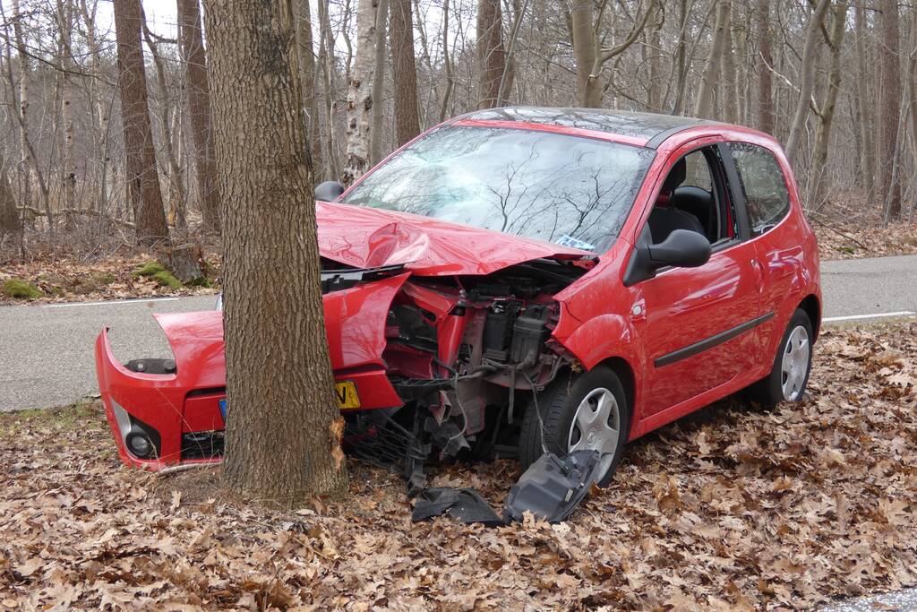 Persoon gewond bij botsing tegen boom