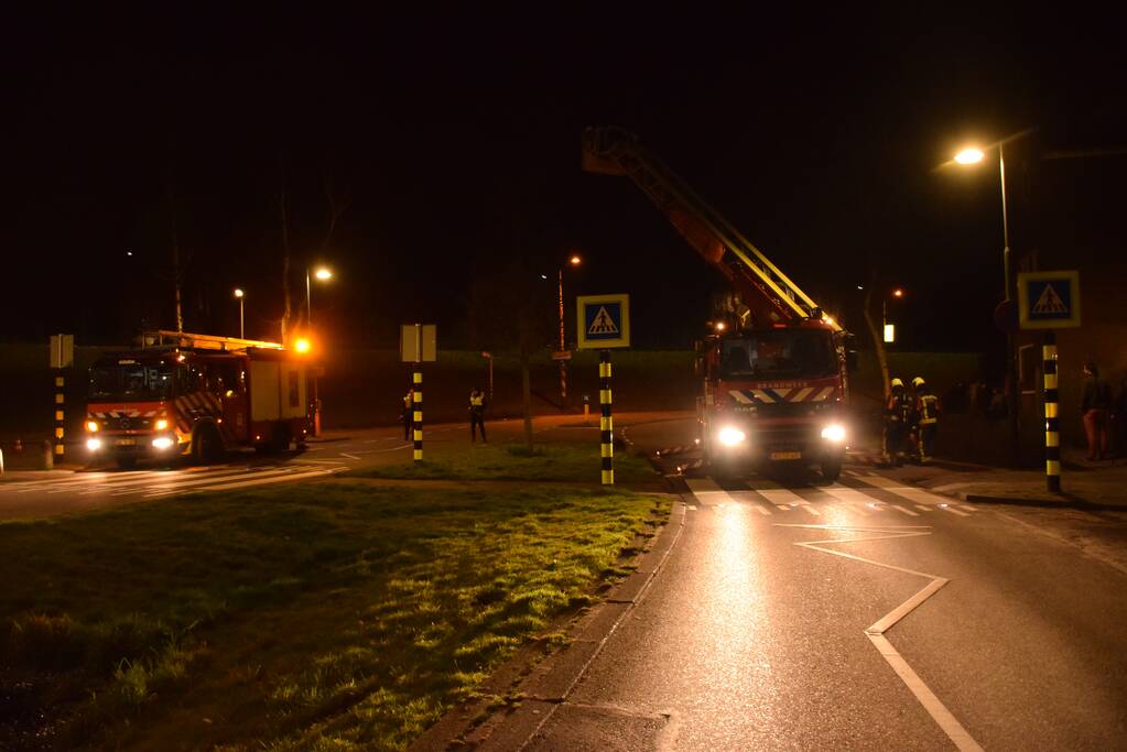Brand in schoorsteen van woning