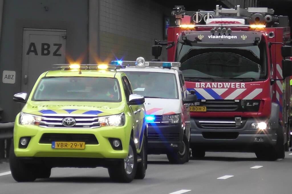 Ongeval met meerdere voertuigen in Beneluxtunnel