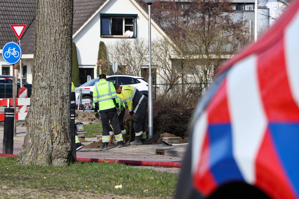 Gasleiding geraakt bij werkzaamheden