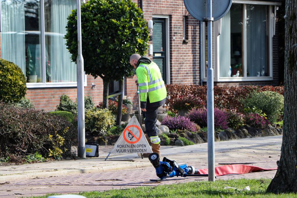 Gasleiding geraakt bij werkzaamheden