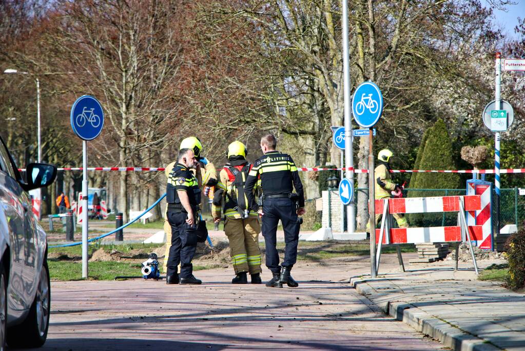 Gasleiding geraakt bij werkzaamheden