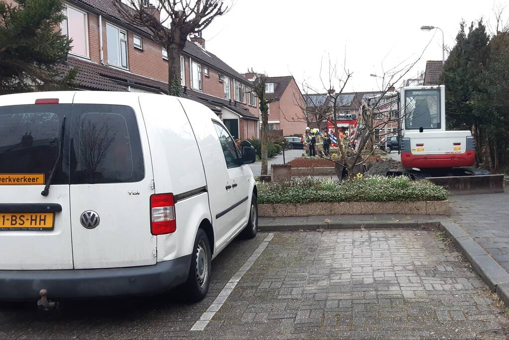 Gasleiding geraakt door graafwerkzaamheden