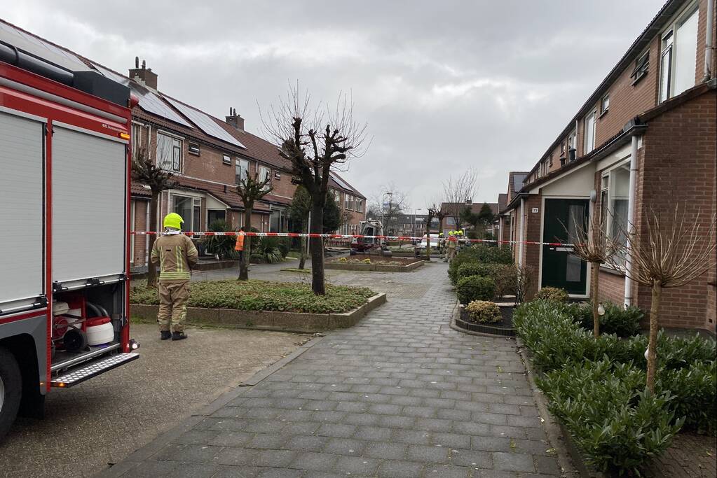 Gasleiding geraakt door graafwerkzaamheden