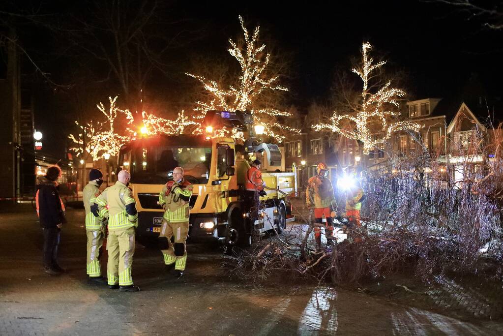 Instabiele boom omgezaagd door brandweer