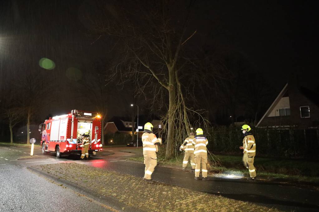 Brandweer verwijdert afgebroken takken
